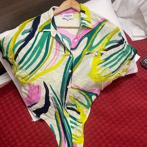 FRNCH Multicolor Abstract Blouse XS